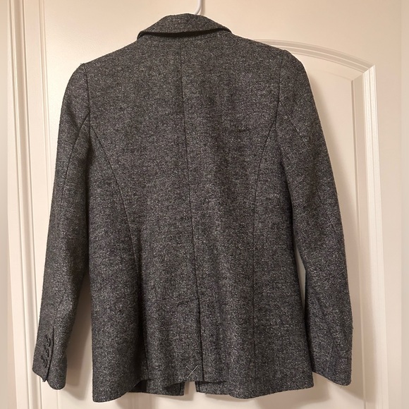 Loft Herringbone Wool Blazer, Gray, Size 2P - Picture 3 of 4
